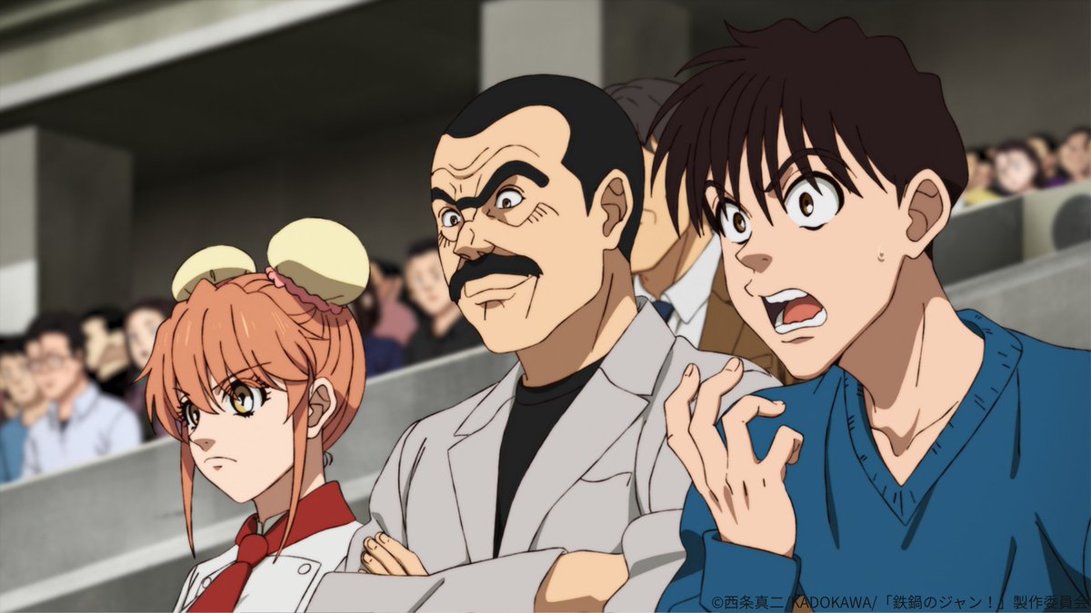 tetsujan1995's tweet photo. TVアニメ『鉄鍋のジャン！』
8/9（日）17:30からの放送は…

🥘₊₊₊₊₊₊₊₊₊₊₊₊

炎の料理人・沢田とジャンの第1回戦。派手なパフォーマンスで調理する沢田に対し、ジャンは手間をかけて調理する。
「秋山の料理は魔法。あいつは今その魔法を使おうとしている。」
弥一が言う魔法の正体とは…。

　　　　　　　　　　　　　　　　　　　　₊₊₊₊₊₊₊₊₊₊₊₊🥘

#鉄鍋のジャン