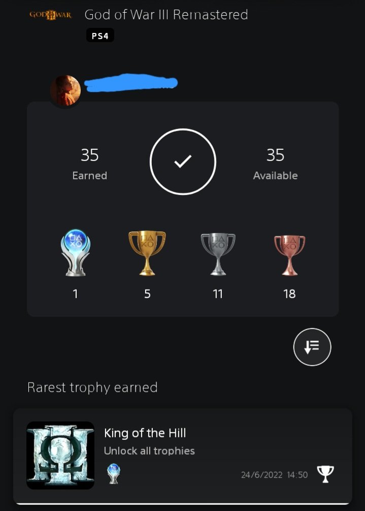 SIMZ432's tweet photo. Throwback to my 3rd ever platnuim 
PLATNUIM NO.3 🏆
GOD OF WAR 3
I just HOPE, REALLY  HOPE the remakes keep the OG Camera and Gameplay. Even long after getting the platnuim i still continued to play GOW3.
Until i play God of War Laufey, GOW3 still has the Best Gameplay in series https://t.co/3ubLCpIRVt