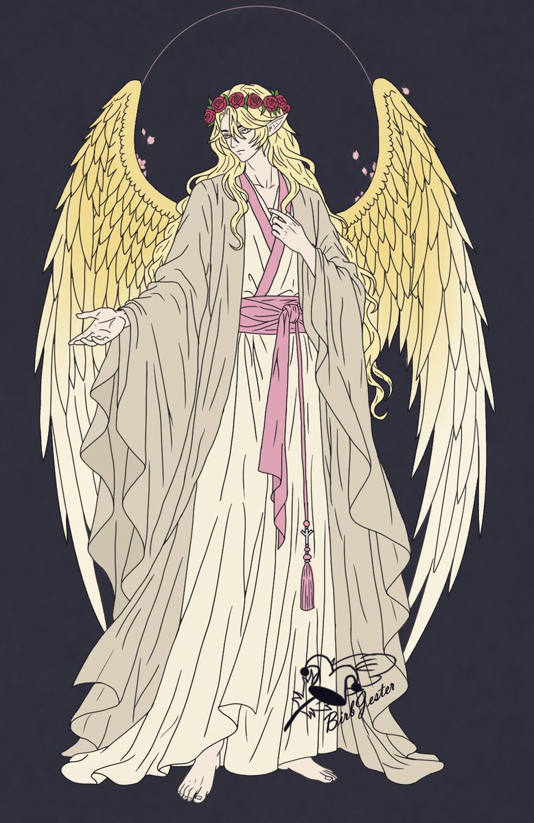 BirbJester's tweet photo. @Brother_Loden 's Aasimar Faelorin! I took forever to finish it but here he is! https://t.co/s9vUKqmDrV