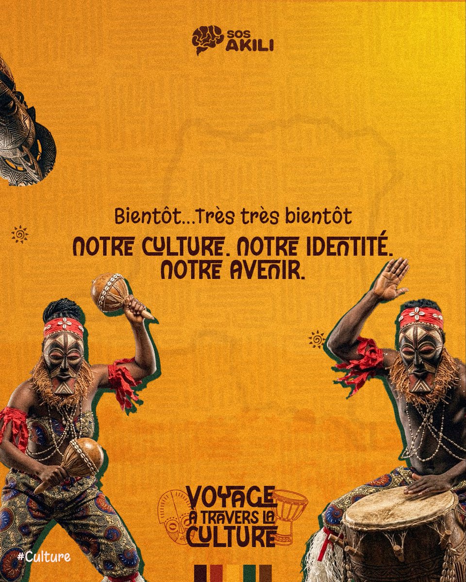 SOS_AKILI's tweet photo. Chaque tradition raconte une histoire. Chaque rythme porte une mémoire. Chaque génération a la responsabilité de transmettre cet héritage.

Le voyage commence bientôt… très, très bientôt. 

Restez connectés. 

#VoyageÀTraversLaCulture #Culture #SOSAkili https://t.co/bksbJvWk2C