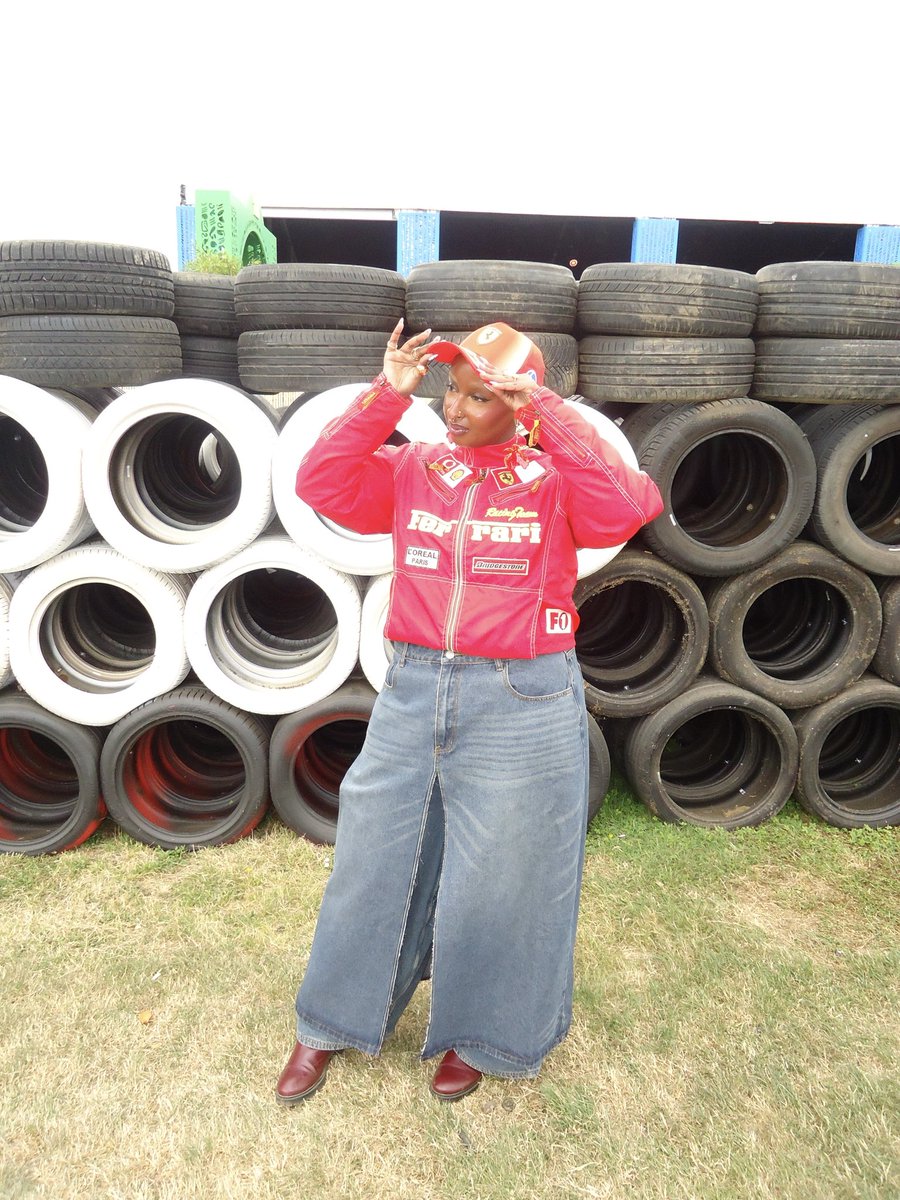 PrincessShuri's tweet photo. Silverstone race day full fit, so proud of this actually 😭😭😭 https://t.co/4HaAdsJ4Io