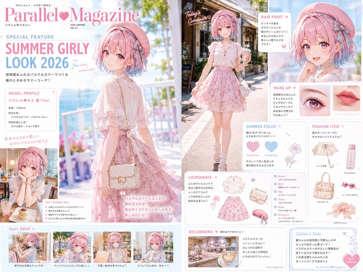 parallel_ai_yuu's tweet photo. #AIサマーファッション誌2026
 #ガーリーorキュート
天使りりさん♪はじめまして😊

うちの優も参加させて頂きます🩷
宜しくお願い致します😊 https://t.co/FGaEmiADDZ