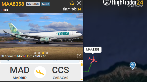 dgaviacion_'s tweet photo. Llego al Aeropuerto de Maiquetía el A330 de MAS Cargo desde Madrid. https://t.co/J9Q4FY3qsG