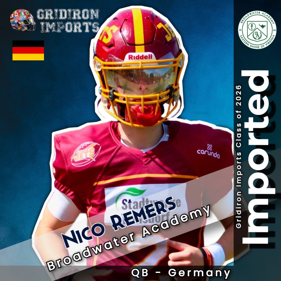 GridironImports's tweet photo. Congratulations to Nico Remers on his great opportunity at @BroadwaterESVA! A playmaking QB he will look to make an impact in Virginia this fall!
@TroisdorfJets https://t.co/TGu8r4eT4I