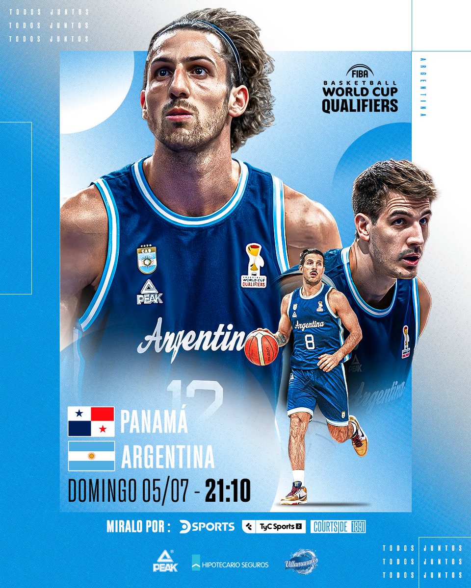 cabboficial's tweet photo. 🏀 ¡HOY JUEGA ARGENTINA!

🇦🇷 La Selección Mayor masculina va por otra victoria en la Ventana 3 rumbo a Qatar 2027. 

🆚 🇵🇦
🕙 21.10 hs
🏟️ Arena Roberto Durán, Panamá 
📺 TyC Sports 2, DSports y Courtside 1891 https://t.co/QnG2V5GZnR