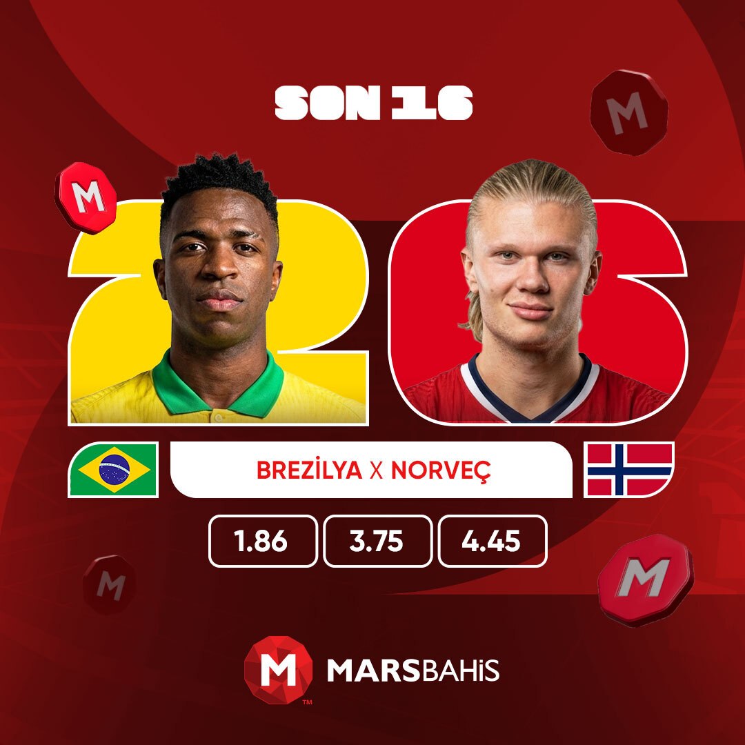 zeynepcik77's tweet photo. 🚨 DÜNYA KUPASI'NDA DEV RANDEVU! 🚨

 Brezilya 🆚  Norveç

Turnuvanın en kritik eşleşmelerinden biri başlıyor! 
Bir tarafta hücum futbolunun temsilcisi Brezilya, diğer tarafta sürprizlerin takımı Norveç.

⚽️ Sizce çeyrek finale hangi takım yükselecek?

⚡️ Nefes kesen pozisyonlar, kritik anlar ve futbol şöleni Marsbahis'le  sizleri bekliyor.

Marsbahis demek, banka demek!

En yüksek oranlar için:  👉https://t.co/2wm4XZUzJB