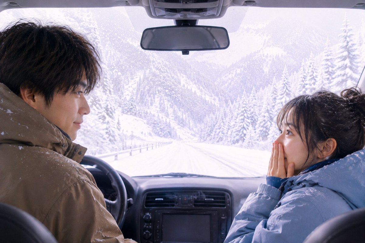 scene_letter's tweet photo. トンネルを抜けた瞬間、
私たちは同じ景色を見ていた。

「わぁ……」

心臓の奥が
キュンとした。

あの人が見たかったのは、
雪景色じゃなくて、
私の笑顔だったのかもしれない。

#君と紡ぐ日々
#映画のワンシーン #余白 
#物語  #雪景色 https://t.co/eQnd3zUDTe