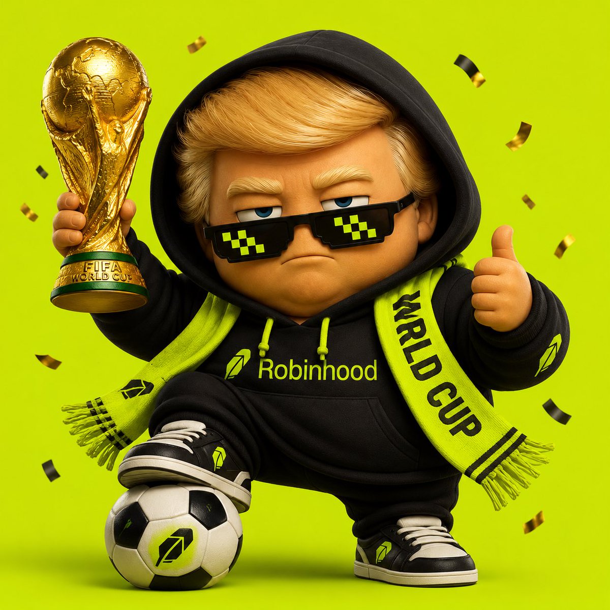 Robinhood_meme's tweet photo. The trophy isn’t given.
It’s built. 🏆

Robinhood builders don’t wait for the final whistle. We build every single day.

World Cup 2026. Let’s Go. ⚽💚

GM Builders.

#RobinhoodChain #WorldCup2026 #GMBuilders #Majorrobinhood https://t.co/2Xi3PgQRnh