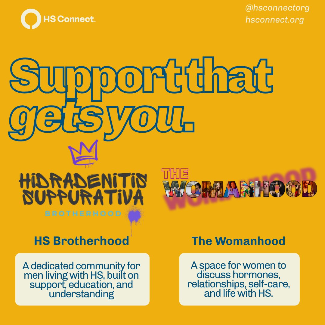 HSConnectOrg's tweet photo. There's no one way to live with HS so why should support be one-size-fits-all? 💜 With 8 unique HS Connect support groups, you can find a community that understands your journey. Which group would you join? #HSConnect https://t.co/Jl0XaGD3LD https://t.co/2NGsa5oIK8