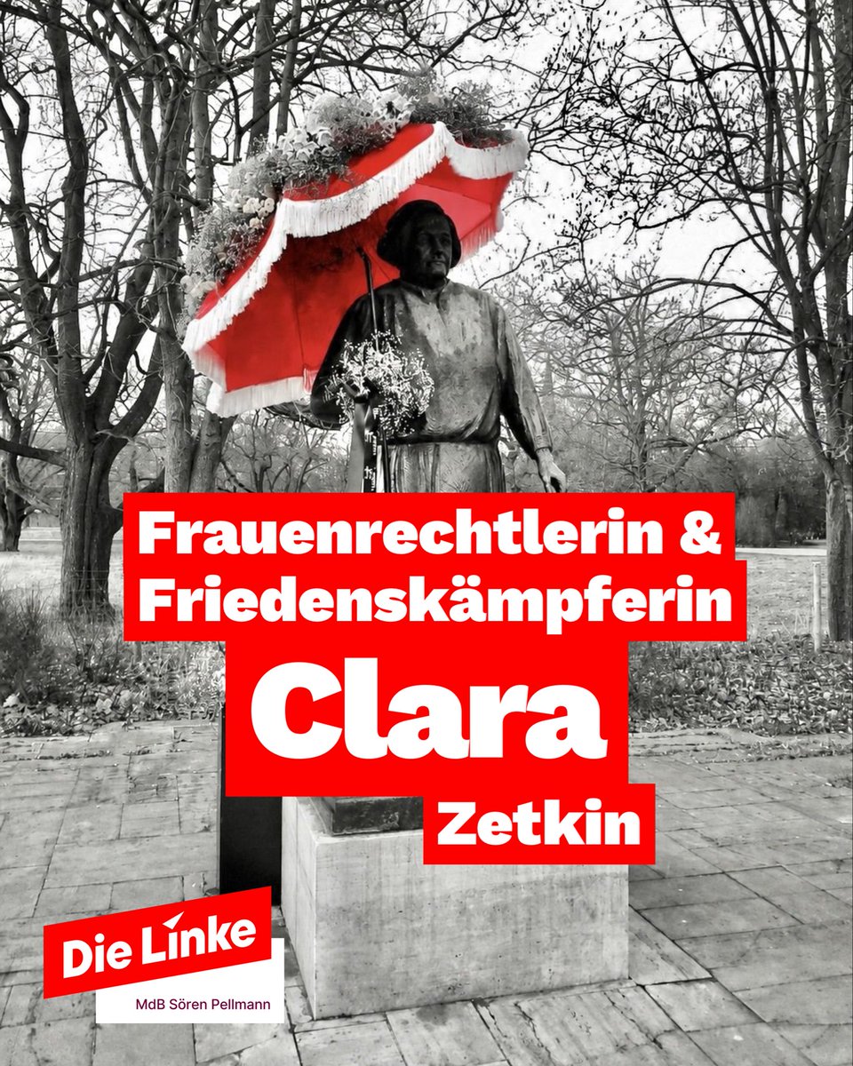 LINKEPELLI's tweet photo. Sie war eine der bedeutendsten Kämpferinnen für Frauenrechte, soziale Gerechtigkeit und Solidarität. Auf ihre Initiative geht der Internationale Frauentag zurück – ein Vermächtnis, das bis heute wirkt.

Doch echte Gleichstellung ist noch immer nicht erreicht: Frauen verdienen im Schnitt weniger, übernehmen den größten Teil der Sorgearbeit und sind deutlich häufiger von Altersarmut betroffen.

Clara Zetkin hat gezeigt: Fortschritt fällt nicht vom Himmel. Rechte werden erkämpft - gemeinsam.

Ihr Einsatz erinnert uns daran, dass Gleichberechtigung kein abgeschlossenes Kapitel der Geschichte ist, sondern ein Auftrag für die Gegenwart. Clara Zetkin wurde heute, am 5. Juli 1857, geboren.

#ClaraZetkin #Frauenrechte #Gleichstellung #Feminismus #SozialeGerechtigkeit