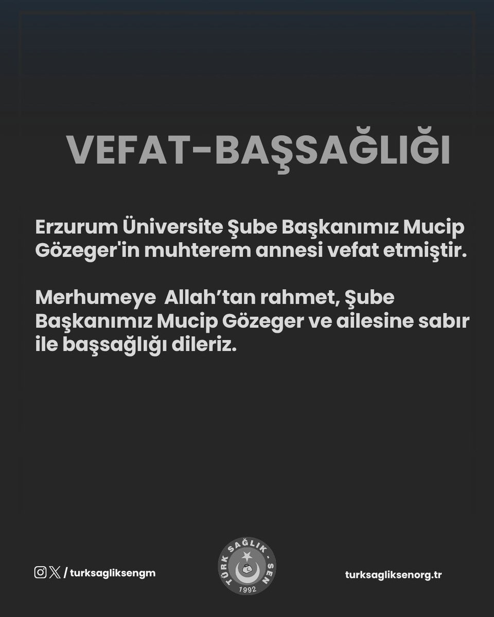 turksagliksengm's tweet photo. Vefat- Başsağlığı https://t.co/RfaXvszzYU