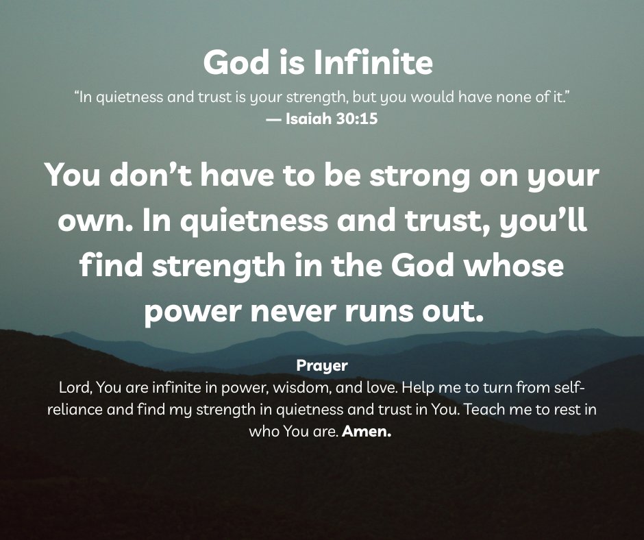 LEDBYFAITH365's tweet photo. God is Infinite

God’s strength, wisdom, and presence have no limits. He is never overwhelmed, never confused, never tired. When you try to handle everything in your own power, exhaustion follows.  Give it to God. https://t.co/uMXQ56UT2g
