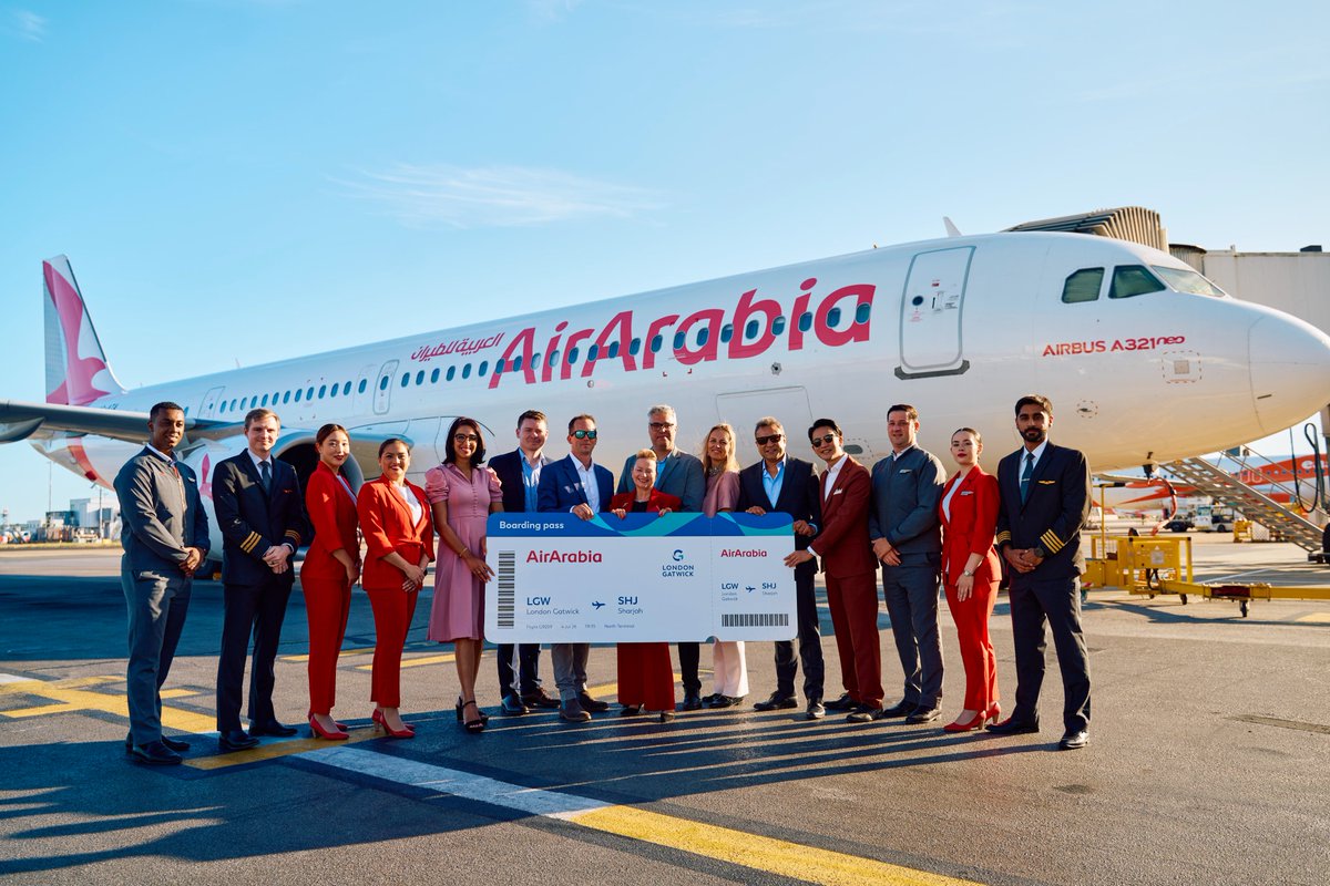 airarabiagroup's tweet photo. We are delighted to announce the commencement of our new double daily non-stop flights between Sharjah and London Gatwick, marking another milestone in the expansion of our international network.

The new service further strengthens connectivity between the United Arab Emirates and the United Kingdom, offering customers affordable, convenient travel while expanding our growing network from Sharjah.

Read more: https://t.co/TKSpv9mABx

@sharjahairport @Gatwick_Airport