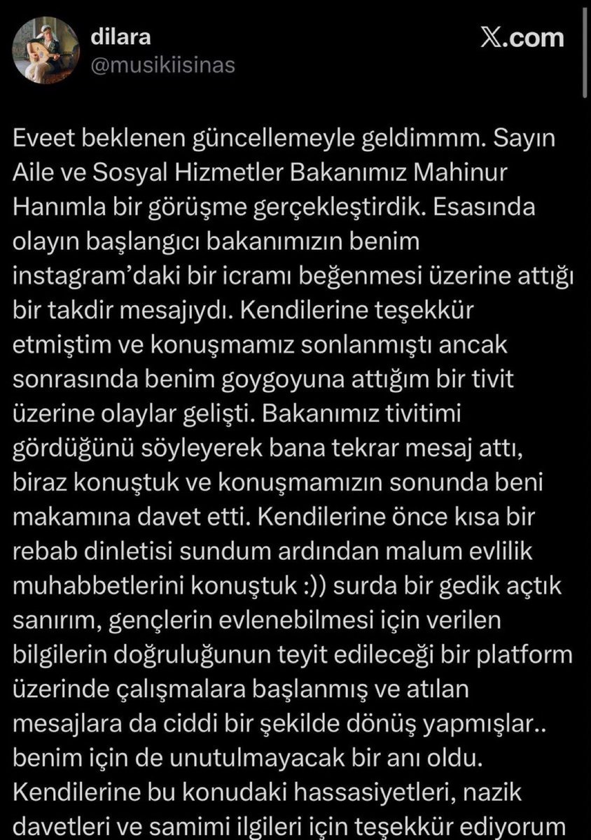 GazeteUS's tweet photo. Aile Bakanı Mahinur Göktaş’la görüşen bir sosyal medya kullanıcısı, yerli ve milli çöpçatanlık uygulaması üzerine çalışmaların başlatıldığını yazdı. https://t.co/z3p0fsTlhA