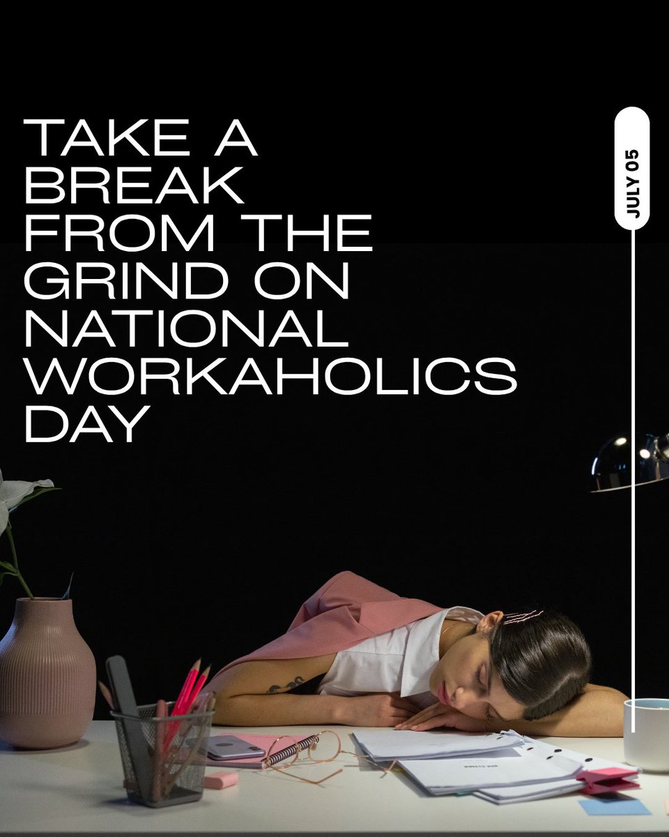 JillWarrenTeam's tweet photo. July 5th is National Workaholics Day! 🧠💼

A perfect reminder to step back, breathe, and find that sweet spot between hustle and home life.
Work hard, but don’t forget to recharge! ⚖️✨

#WorkaholicsDay #WorkLifeBalance #TakeABreak #July5th #WorkSmart #SelfCare https://t.co/Rul9ct4ILa