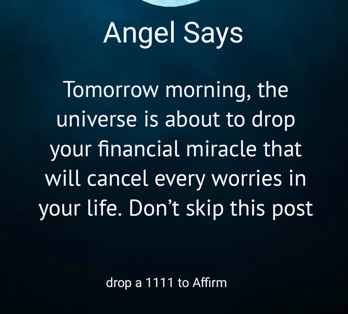secretmanifesto's tweet photo. Affirm 1111 https://t.co/YjbANslH3m