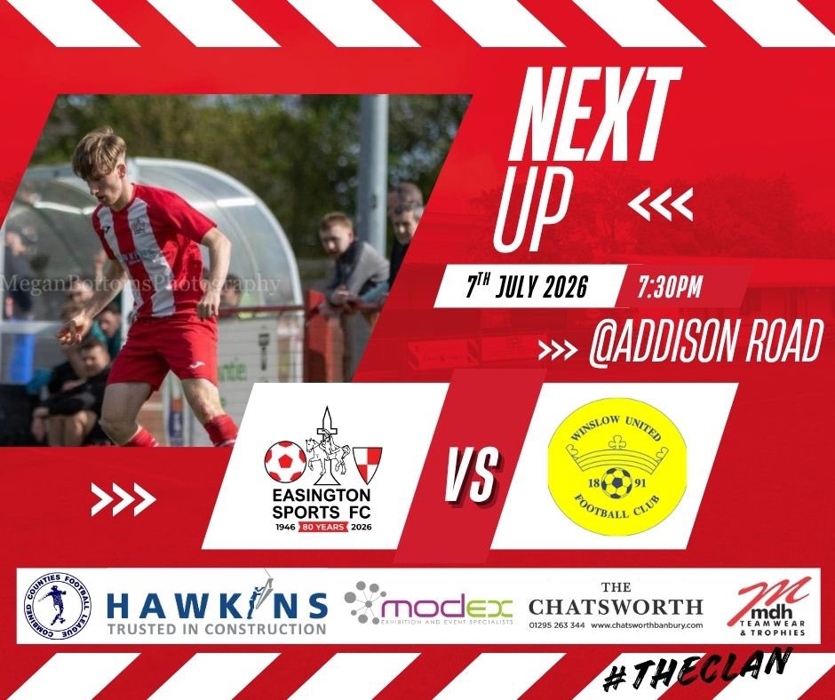 Sports_ESFC's tweet photo. Coming up next for The Clan is our first 🏠 fixture of 2026/27 as we welcome @WinslowUtdFC in #PSF2
Make sure you join us for a 730pm KO
🔴⚪️
>>>#theclan<<< https://t.co/xVLPliyIsc