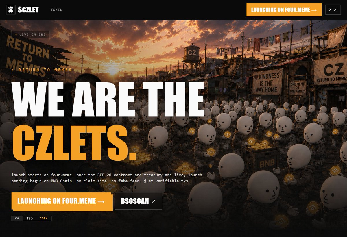 czlet's tweet photo. Hello CZ,

We are CZlets.

Small bulls.
Big conviction.
Built for everyone who still believes in BUIDL.

Every buy.
Every sell.
Every reward.

1% → BNB → Buyback $CZLED → Distributed to holders.
Every $CZ holder will receive a CZlet airdrop.
We're preparing for launch.

Become The Final Form Bull🐂
https://t.co/RMiAN6ORD2