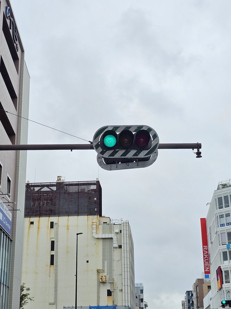信号機 沼津駅前にある日本信号小糸工業製D型ボディ灯器。ゼブラ付き