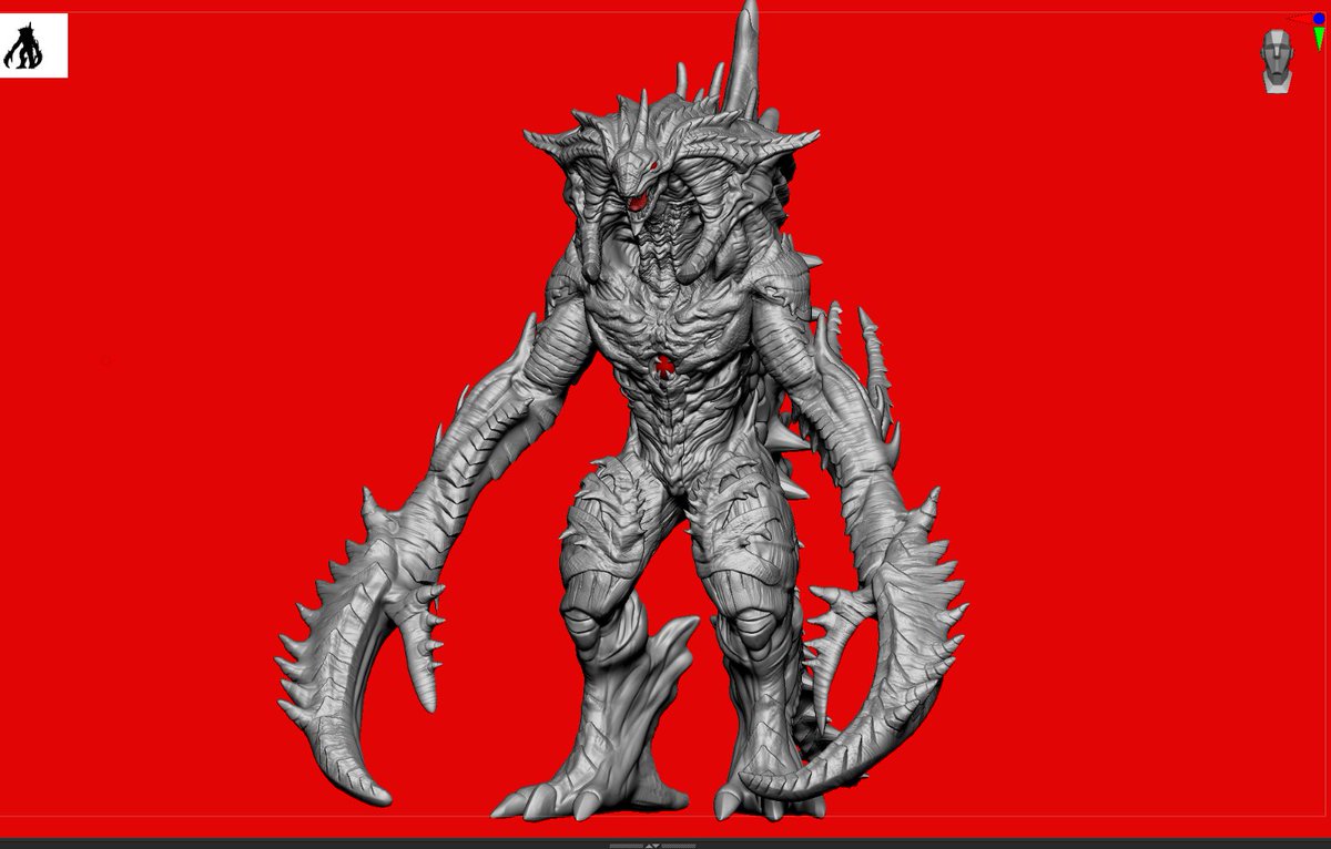 noykarmu's tweet photo. "MORGAR" OF KARMU (godzilla form) 
texturing with polypaint! 

#KARMU #GODZILLA https://t.co/bOcnY6o9Z2