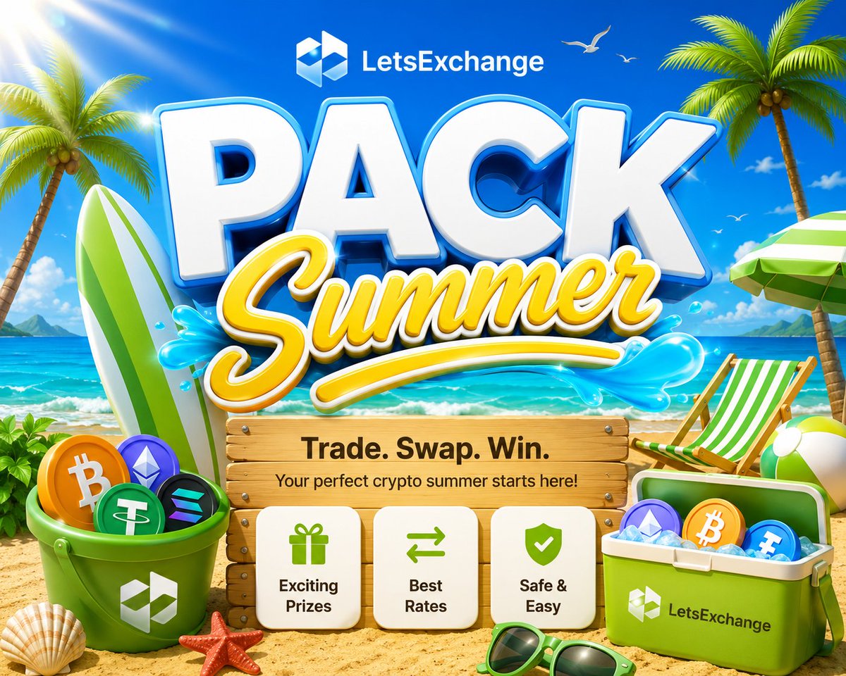realis_057's tweet photo. @letsexchange_io @hashpack ☀️ PACK your bags. PACK your crypto. PACK the gains. 🌴💰
Summer hits different when every swap brings new opportunities. 😎
Trade. Swap. Win. 🚀

@letsexchange_io @hashpack https://t.co/zEFhNLsD7M