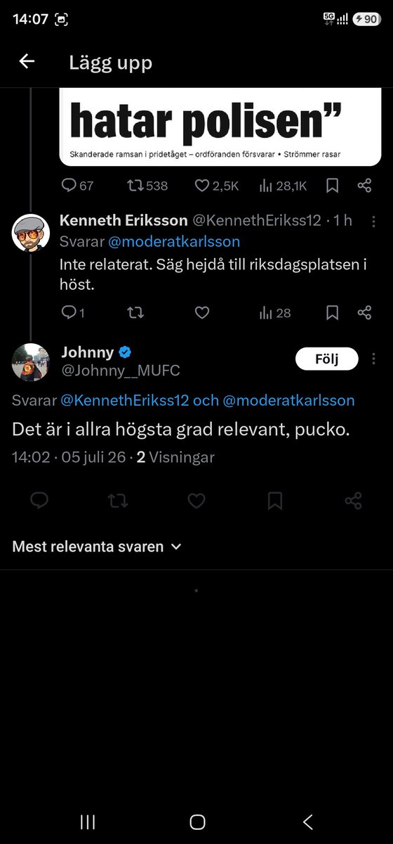 KennethErikss12's tweet photo. @moderatkarlsson Då kanske @Johnny__MUFC borde redogöra hur det är relevant istället för att blockera som en svag liten fjant. https://t.co/AlXsMI1Cip