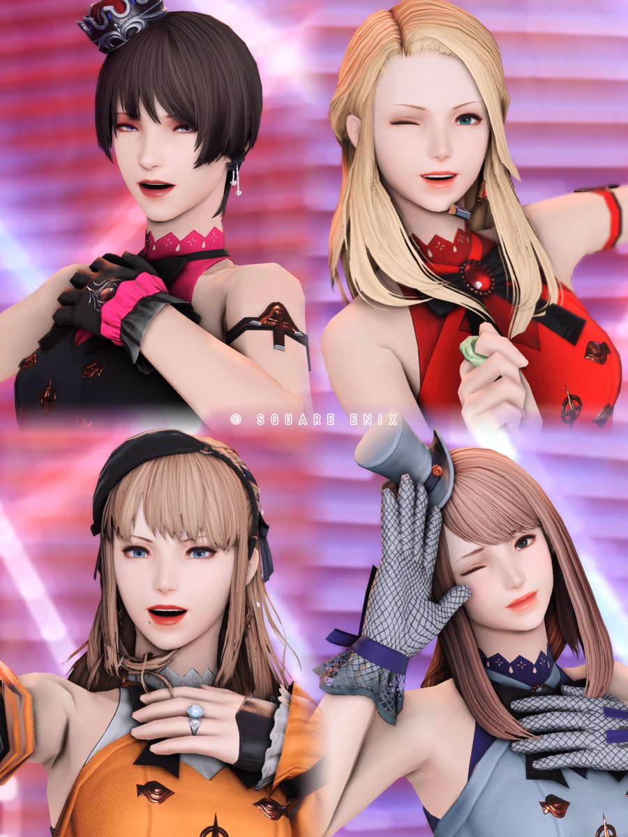 __n2m__'s tweet photo. 不定期ミドメス集会💃💃💃💃

今回は「アイドル」っぽいの撮りたい！
っていう私のリクエストから🎤✨️
さくっと集まって撮れるの嬉し楽しい〜🫶
皆ありがと✨️✨️

#ミドラン #FF14 https://t.co/zLqqOq2Ret