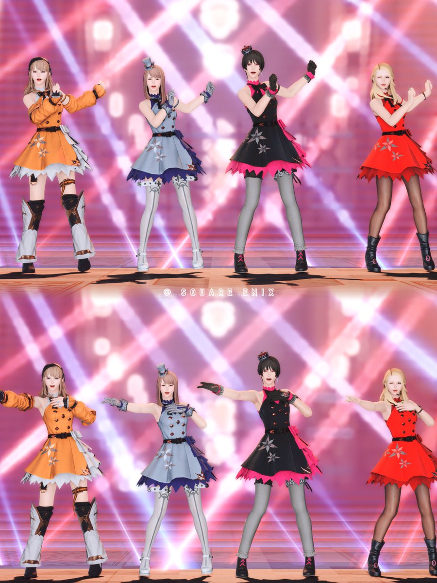 __n2m__'s tweet photo. 不定期ミドメス集会💃💃💃💃

今回は「アイドル」っぽいの撮りたい！
っていう私のリクエストから🎤✨️
さくっと集まって撮れるの嬉し楽しい〜🫶
皆ありがと✨️✨️

#ミドラン #FF14 https://t.co/zLqqOq2Ret