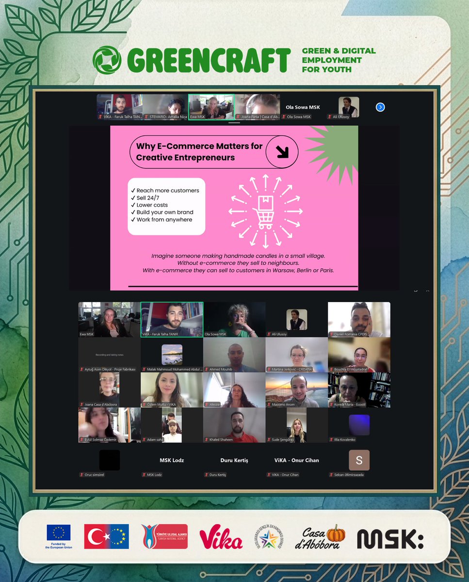 Vikader2's tweet photo. 🇹🇷 GREENCRAFT KAPSAMINDA ÇEVRİMİÇİ EĞİTİMLER GERÇEKLEŞTİRİLDİ

Vizyoner Kadınlar Derneği koordinatörlüğünde yürütülen GREENCRAFT – Green &amp; Digital Employment for Youth projesi kapsamında “Digital Entrepreneurship Training Programme” ve “E-Commerce Training Programme” (1/9) https://t.co/xWf0qZWXhr