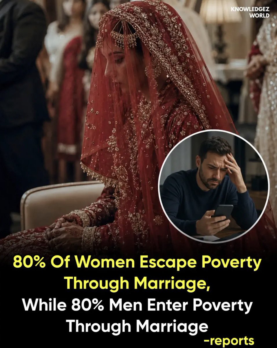 SamSiff's tweet photo. Marriage is the only institution where a man’s success is treated as a shared asset,
but his struggles are treated as his personal failure.

For women, marriage can be a ladder to a better life.

For men, marriage becomes a lifetime of responsibility, expectations, and financial pressure.

Society celebrates what women gain from marriage,
but rarely talks about what men sacrifice for it.

Maybe it’s time to ask:
Why is a man’s value measured by what he can provide, while a woman’s value is measured by what she deserves?