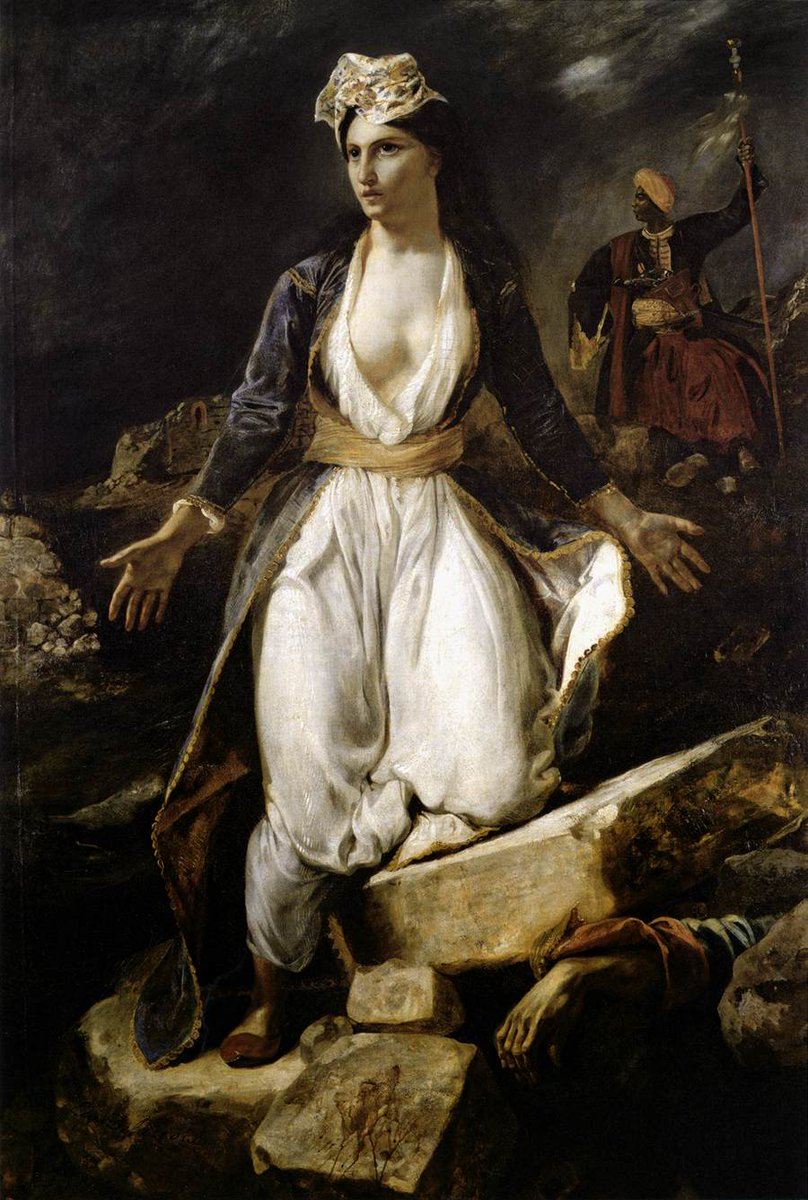 x_da_Vinci's tweet photo. Eugène Delacroix - La Grecia sobre las ruinas de Missolonghi (1826) https://t.co/6vdSFlhir0