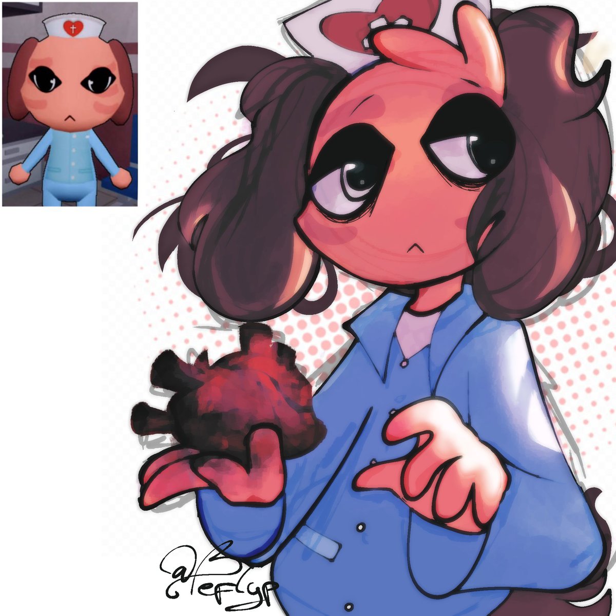 ByBeflyp's tweet photo. Doodle chistoso de nurse del #animalhospitalroblox #animalhospital plehhh https://t.co/J2GmaNre29