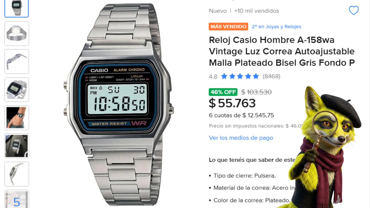 ZorroViejoOk's tweet photo. Cambian los teléfonos.
Cambia la ropa.
El Casio A158 sigue igual.

Por algo será. Un clásico no pasa de moda.

⭐ MÁS VENDIDO | $56.900 | 6 cuotas sin interés

Más sabe por viejo.