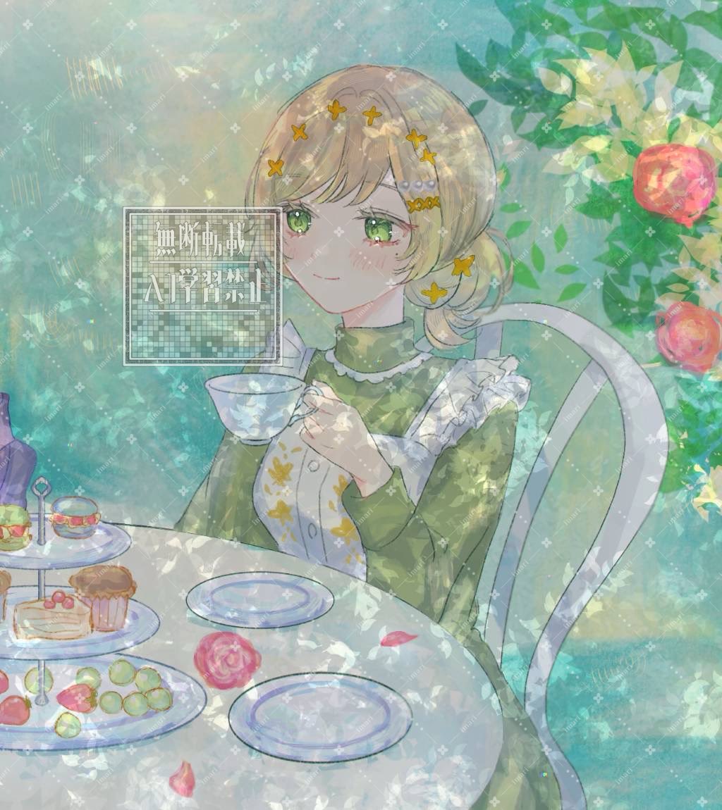 chs4291002's tweet photo. 公開遅くなりましてすいません！🙇‍♀️

とある子が、私の2周年&amp;お誕生日祝いにイラストご依頼してくださいまして…❣️
希望により私の姿部分だけお見せするね

木漏れ日の中でティータイム…素敵だし
可愛いね🫖💐
早めのお祝い、本当にありがとう✨😘

良かったらいいねくださーい(*´ｰ`*)💕 https://t.co/NTcbhUgAla
