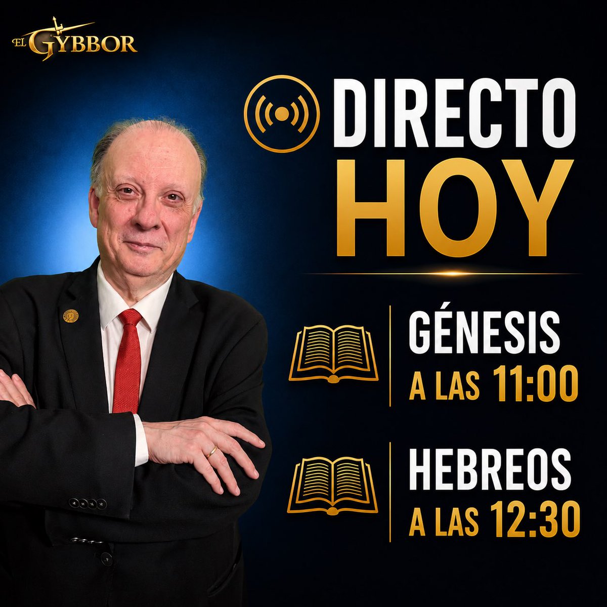 ElGybbor's tweet photo. 📖 ¡Hoy nos vemos en directo!

Os esperamos en el canal de YouTube de El Gybbor para seguir estudiando juntos la Palabra de Dios.

🕚 11:00 a. m. (Washington) — Génesis 🕧 12:30 p. m. (Washington) — Hebreos

Si conocéis a hermanos que aún no saben dónde se emitirán los directos, compartid este mensaje para que nadie se los pierda.

🔔 Activad las notificaciones para estar siempre informados.

"Porque donde están dos o tres congregados en mi nombre, allí estoy yo en medio de ellos."(Mateo 18:20)
@cesarvidal
