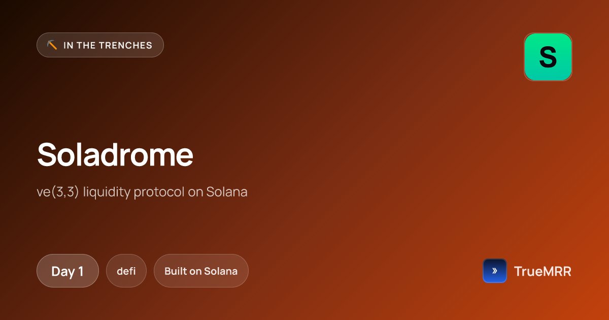 truemrr's tweet photo. @truemrr flagged @soladrome. 

The Eternal Liquidity Engine

EARLY PROJECTS https://t.co/CQqFGIBvAC