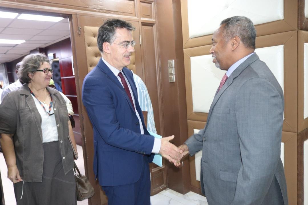 Mitfops's tweet photo. le Ministre du Travail @YonisAliGuedi  a reçu aujourd'hui dans son cabinet l'Ambassadeur de France à #Djibouti, M. Jérôme Bresson.

🤝Les discussions ont acté la continuité du programme de Master INAP / IRA de Lille pour les cadres de l'administration.

 📑💡#Gouvernance #Emploi https://t.co/EKWlHroklj