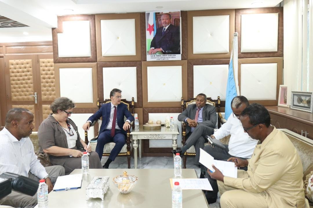 Mitfops's tweet photo. le Ministre du Travail @YonisAliGuedi  a reçu aujourd'hui dans son cabinet l'Ambassadeur de France à #Djibouti, M. Jérôme Bresson.

🤝Les discussions ont acté la continuité du programme de Master INAP / IRA de Lille pour les cadres de l'administration.

 📑💡#Gouvernance #Emploi https://t.co/EKWlHroklj