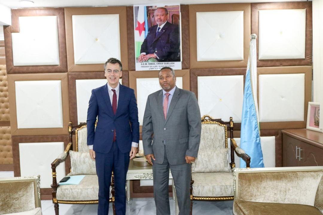 Mitfops's tweet photo. le Ministre du Travail @YonisAliGuedi  a reçu aujourd'hui dans son cabinet l'Ambassadeur de France à #Djibouti, M. Jérôme Bresson.

🤝Les discussions ont acté la continuité du programme de Master INAP / IRA de Lille pour les cadres de l'administration.

 📑💡#Gouvernance #Emploi https://t.co/EKWlHroklj