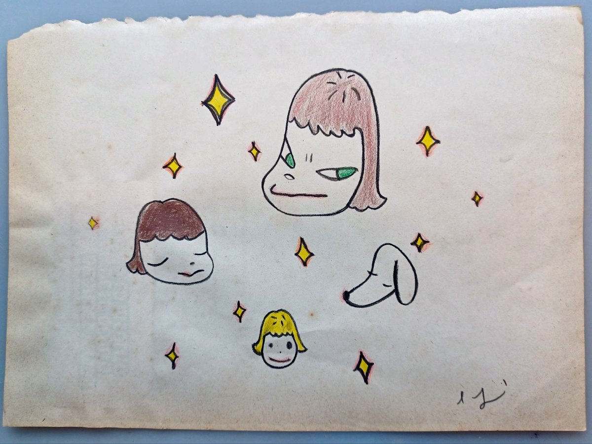 奈良美智サイン入り版画　限定カラー版画 版画をネタにした偽作。版画はコピーものの温床になるから自分は作ら