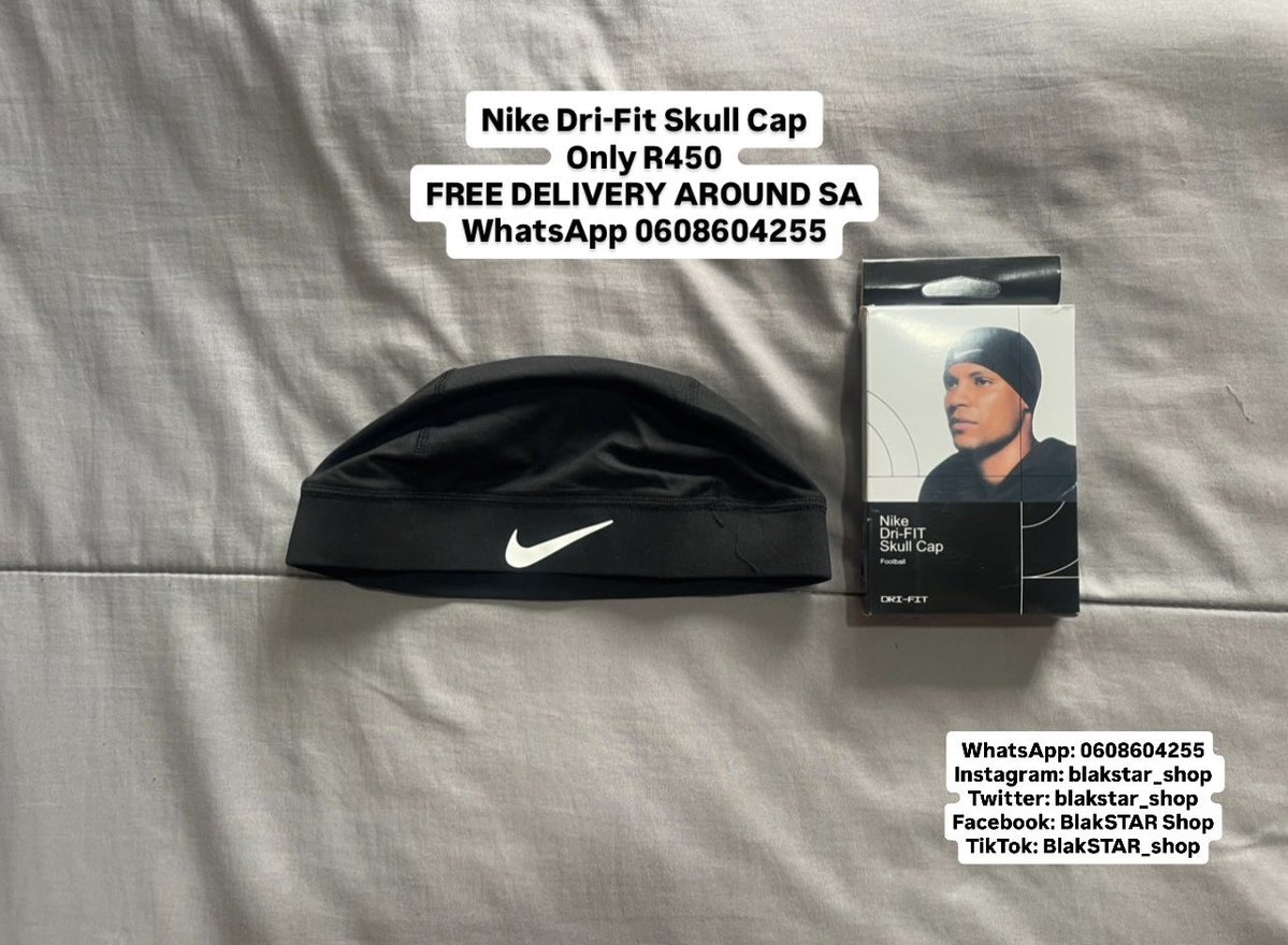 BlakSTAR_Shop's tweet photo. Nike Dri-Fit Skull Cap
Only R450
FREE DELIVERY AROUND SA
WhatsApp 0608604255
View catalogue on WhatsApp here : https://t.co/Wq0ceOmDYP
Durban July Paraguay Morocco Cape Verde Argentina clement #springboks #rsavseng #bankonbetter https://t.co/bLfVRbHFHq