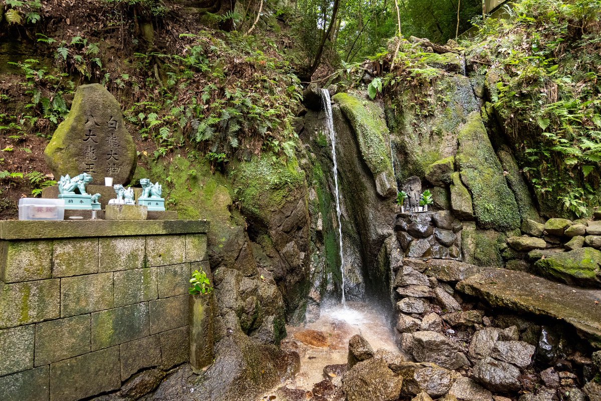 fudomyotaro's tweet photo. 白龍の滝

大阪府交野市・磐船神社の近くにある落差約3～4メートルの滝で、「磐船の滝」とも呼ばれます。古くから禊や滝行の修行場として用いられ、滝のそばには白龍大神や不動明王が祀られています。磐船神社の御神体「天の磐船」とともに、神秘的な修験の霊場として知られています。 https://t.co/FPWyKPfpnw