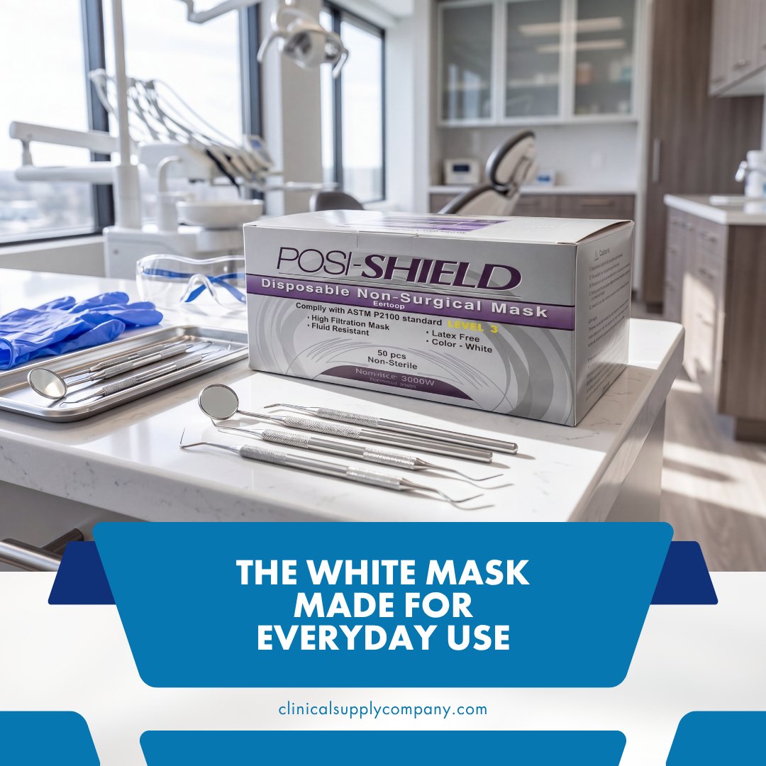 clinical_supply's tweet photo. Posi-Shield White Level 3 Procedural Masks offer fluid resistance, filtration, and breathability in a simple earloop design.

👉 Order Posi-Shield White Procedural Masks Level 3 here:
https://t.co/cDDc4ZQbJ3

#ClinicalSupply #ProfessionalGrade #SafetyFirst https://t.co/JqpdmAuJKf