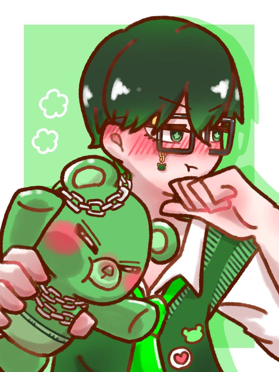 _white__game's tweet photo. 💚『ち、近いな…』

#へびべあ展覧会 https://t.co/CNG1dOo8NX