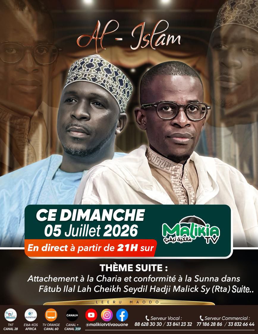 kebeprofesseur's tweet photo. Votre émission Al Islam, ce soir, avec le Professeur Cheikh Tidiane KÉBÉ.
Un rendez-vous à ne pas manquer.
#pcatk
#professeurcatk https://t.co/HbobnrL4wJ