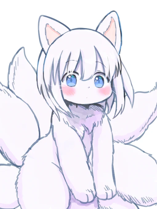 支援サイトをすべて更新いたしました! 絵はキュウビです(画面上は足りていませんが) 明日は買い出しで出かけています～ #illustration #イラスト #ケモノ