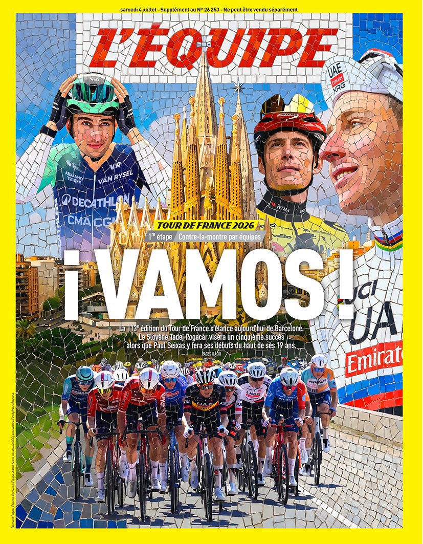 Borja_Pardo's tweet photo. La portada de @lequipe de ayer con el clásico empedrado modernista barcelonés es una absoluta genialidad en fondo y forma. https://t.co/cww8a2W8EM