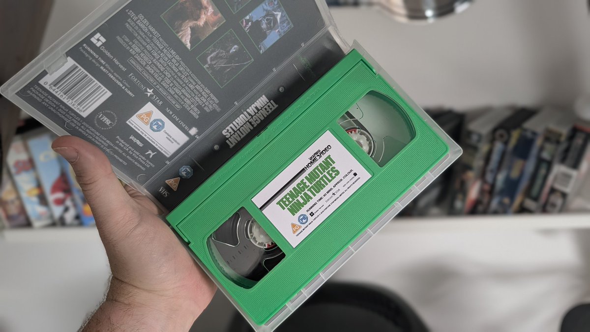 retrogaminggeek's tweet photo. The fact that the 1990 Teenage Mutant Ninja Turtles film had a brand new VHS release in 2025 just goes to show how much people love physical media right now. https://t.co/Hzjbe6dLFI