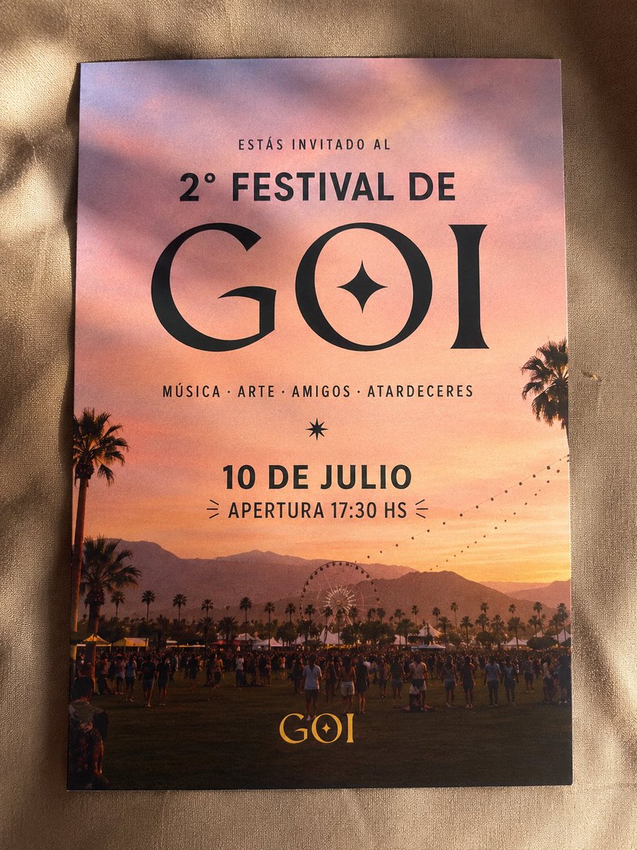ind0mable___'s tweet photo. ✨ Estás invitado al 2.º Festival GOI ✨

Tu experiencia ya ha comenzado.

El próximo 10 de julio te esperamos en el 2.º Festival GOI, una tarde inspirada en los grandes festivales donde no faltarán la música, las actividades, las sorpresas y los momentos para disfrutar juntos.

🗓 10 de julio
🕠 Apertura: 17:30 h (Hora española)

En la caja que has recibido encontrarás todo lo necesario para vivir la experiencia GOI: tu pasaporte de actividades, un vale para la tienda, tu vaso personalizado y tu pulsera VIP.

Trae tu mejor actitud, completa el pasaporte, disfruta de cada experiencia y déjate sorprender.

Nos vemos el 10 de julio. ¡Que empiece el Festival GOI! 🎉