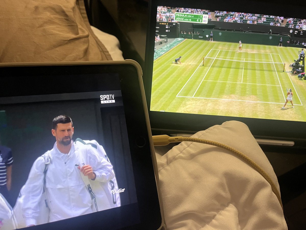amara173's tweet photo. Sunday Tennis 🧡🎾

@DjokerNole vs Safiulin

and

Jovic vs Pegula 

R16 Wimbledon 2026 https://t.co/InpUk4NPpw